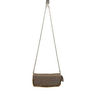 Lulu Townsend Women’s Gold Metal Rhinestone Chain Strap Evening Bag
